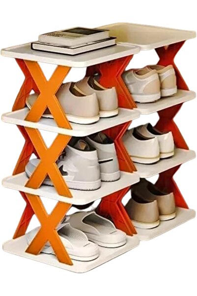 Home Dwell 5-Tier Orange Shoe Rack Organizer - Modern Small-Space Shoe Organizer