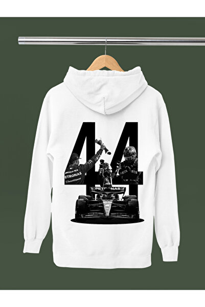 MAGORS سترة رياضية من القطن مطبوع عليها اسم لويس هاميلتون بأكمام طويلة وثلاث خيوط وقلنسوة من نوع F1