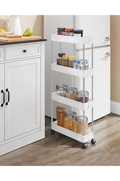 SONGMICS Arabası, 4 Seviyeli Mutfak Arabası, Mutfak Rafı, Tekerlekli Niş Rafı...