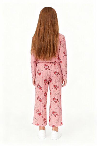 HÇM Hesaplı Çocuk Mağazaları Girls' Pajama Bottoms with Elastic Waist and Rabbit Print