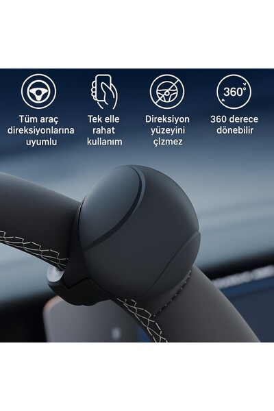 Polham Araç Direksiyon Topuzu 360 Dönebilir, Direksiyon Çizmez, Tüm Araç Dire...
