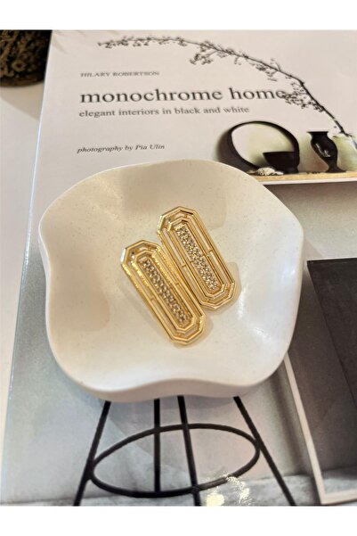 MU&ME BOUTİQUE Vip Stone Earrings (Octagonal)