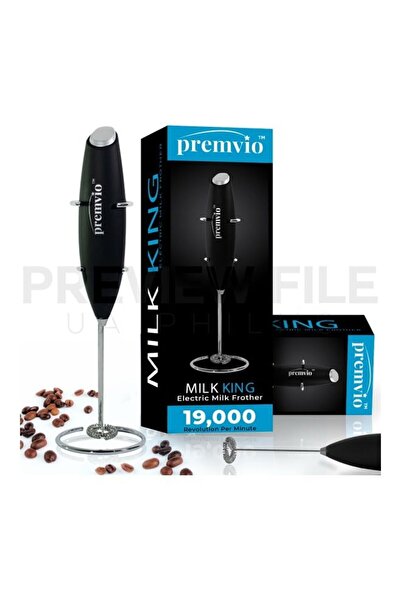 Modern home جهاز رغوة الحليب المحمول من بريمفيو 30.0 واط MF-240-01 أسود