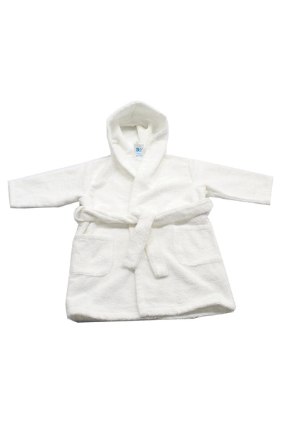 BalticBebe Halat de baie cu gluga, Balticbebe, Bumbac Premium, Alb, Unisex, 9...