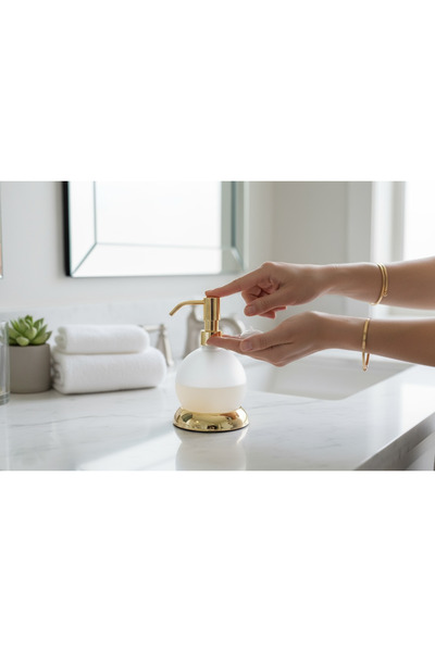 İSAOĞLU YAPI Gold Soap Dish with Drainage Hole Bathroom Liquid Soap Dispenser Brass Material Gold