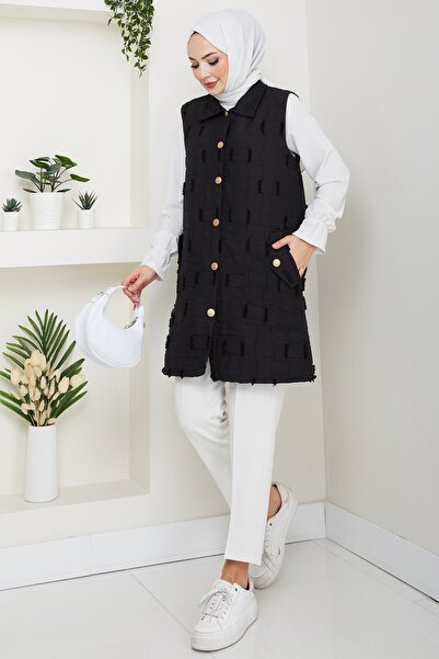 Pamuk Butik Women's Fringed Wear and Go Quilted Vest