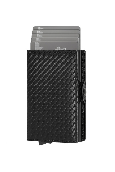 OEM Luxury Carbon Wallet with Slide Function and RFID Anti-Fraud Protection