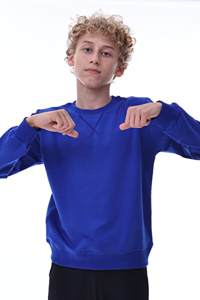 CQCQ Μπλε Φούτερ για Αγόρια με 2 Κλωστές – Άνετο Βαμβακερό Ύφασμα με Δύο Κλωστές