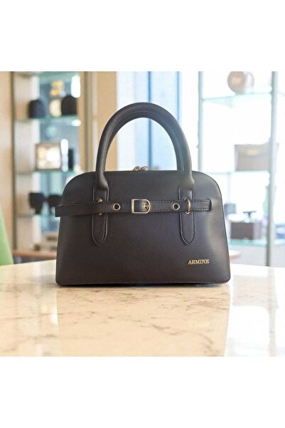 Armine Stylish Modern Leather Belt Detailed Crossbody Shoulder Bag Brown