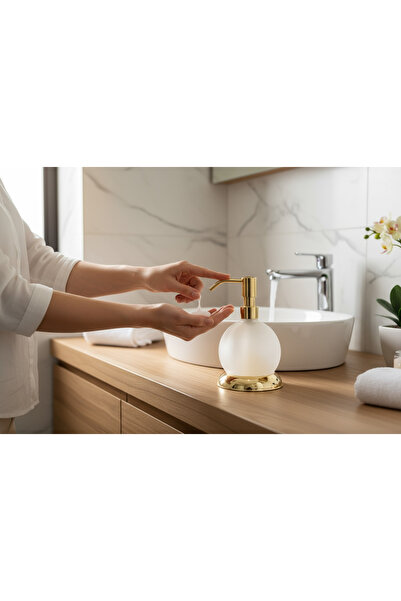 İSAOĞLU YAPI Gold Soap Dish with Drainage Hole Bathroom Liquid Soap Dispenser Brass Material Gold