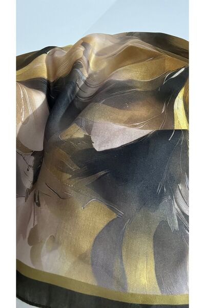 Lavena scarfs Aura Series Floral Pattern Cotton Digital Soft Shawl - Yellow