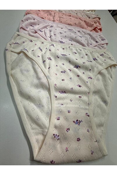 Özten 6 Pack 100% Cotton Floral Pattern Jacquard Bikini Panties Q222