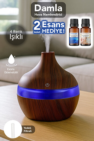 mimtec Damla Hava Nemlendirici - 300 ml Işıklı Buhar Makinesi Aroma Difüzörü ...