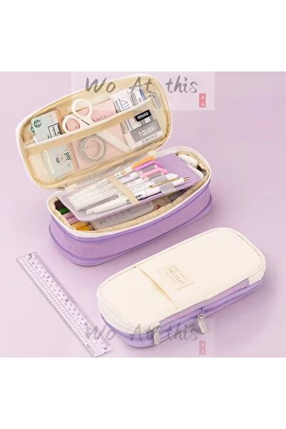 synshop Husă pentru creion Kawaii Travel Canvas de lux, cu capacitate mare, c...