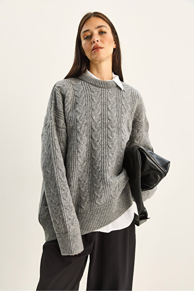 Bianco Lucci Tricotaj pentru femei supradimensionat Pulover TK251143 60283807