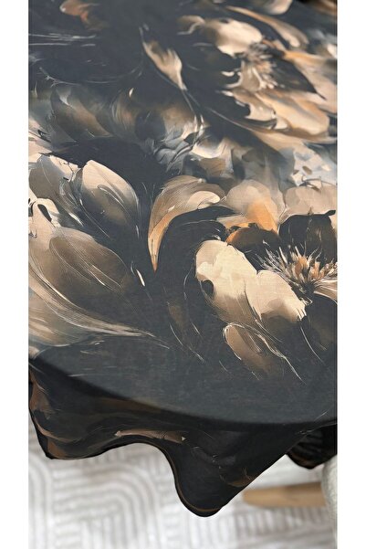 Lavena scarfs Aura Series Floral Pattern Cotton Digital Soft Shawl - Light Brown