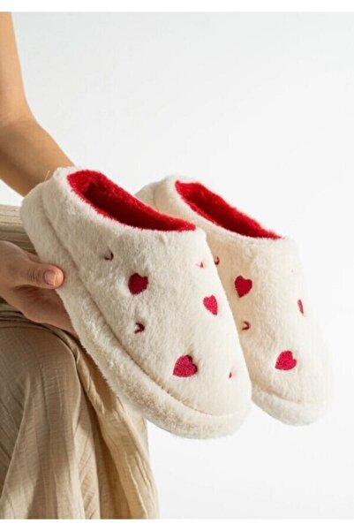 BYRAMSE Kalpli Ev Terliği Kadın Peluşlu Çeyizlik Misafir Terliği