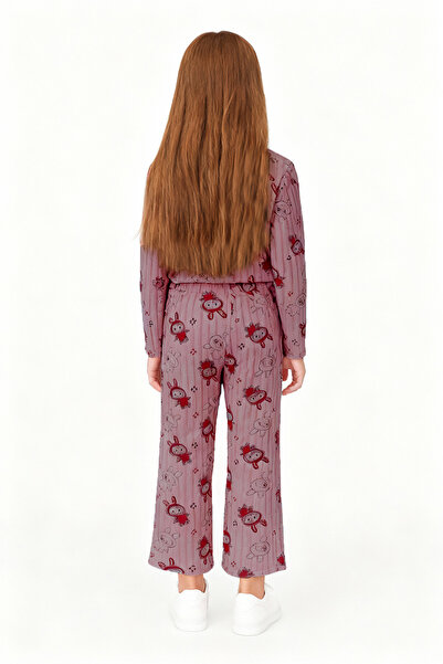 HÇM Hesaplı Çocuk Mağazaları Girls' Pajama Bottoms with Elastic Waist and Rabbit Print