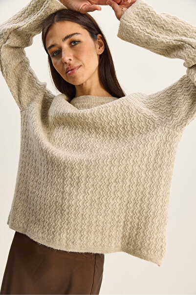 Bianco Lucci Women's Ribbon Detailed Knitted Sweater Tk251079 60283801