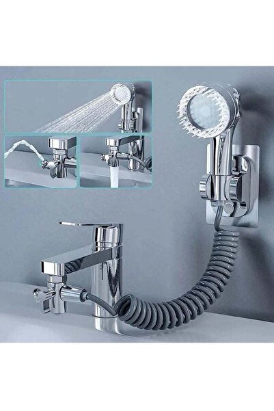 Modern home 3-in-1 Multifunction Universal Water Tap with 360° Rotating Faucet and Massage Shower H