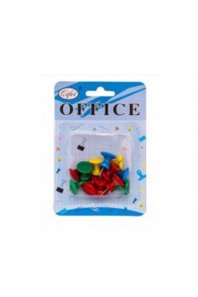 Office Cover ace pentru plută, metalice, mari, culori asortate, blister 12 buc