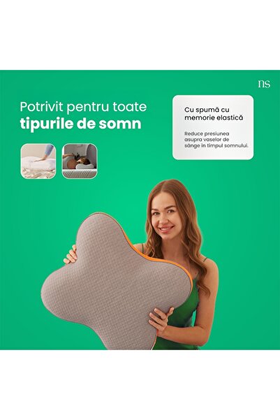 Nordic Schiller Orthopedic Butterfly Pillow, Carbon Fiber Memory Foam, 55x35x11 cm