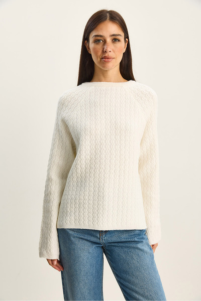 Bianco Lucci Women's Ribbon Detailed Knitted Sweater Tk251079 60283801