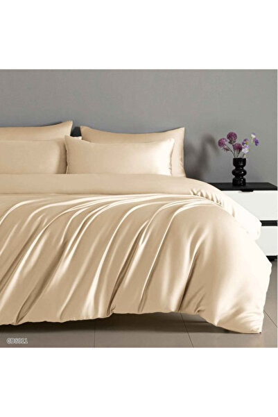 FIONNA.RO Lenjerii De Pat Din Satin Premium Cu Elastic - Crem Deschis