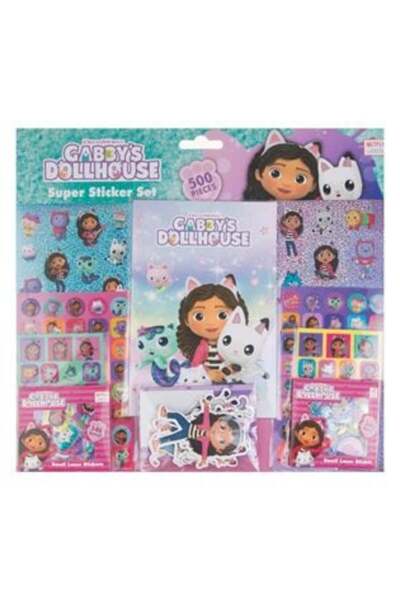 Silver Star Set de stickere și caiet Gabby's Doll House - 500 buc