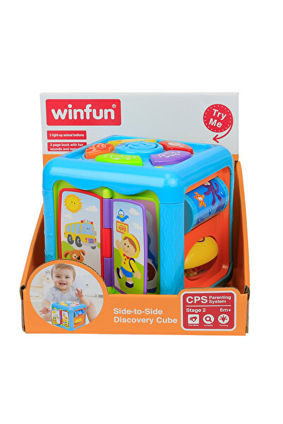 WINFUN مكعب الاكتشاف من جانب إلى جانب - لعبة تفاعلية للأطفال مزودة بأضواء وأصوات