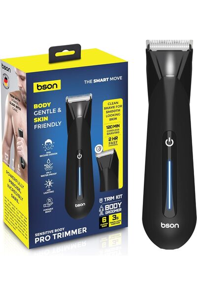 bson Sensitive Body Pro Trimmer for Men - Skin Secure, IPX7 Waterproof