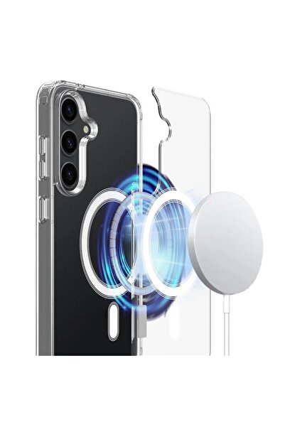 SKYDDAR INNOVATION Case compatible with Samsung Galaxy S25, MagSafe Pro silicone, sticker set, Transparent