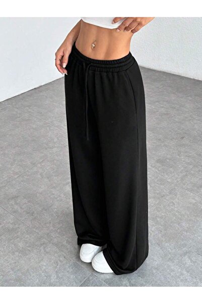 Wkm Denim Γυναικεία φόρμα με φαρδιά εφαρμογή με 3 κλωστές και ελαστική μέση