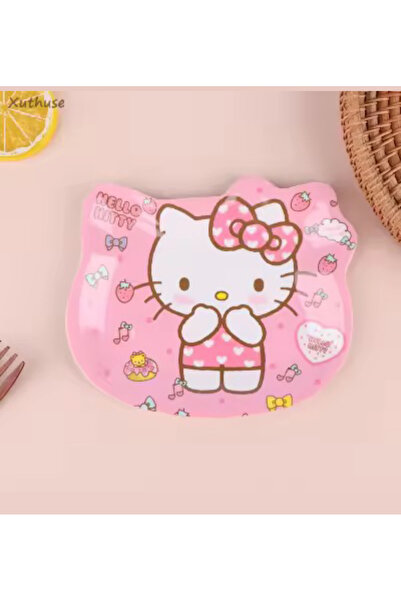 synshop Hello Kitty Kahvaltı Servis Yemek Tatlı Meyve Tabağı Tabak 12 cm Mika Bebek Çocuk Yetişkin Hediyelik