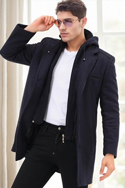 Dewberry PLT9371 ERKEK PALTO-DİAGONAL LACİVERT