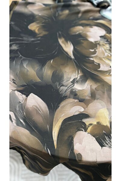 Lavena scarfs Aura Series Floral Pattern Cotton Digital Soft Shawl - Dark Brown