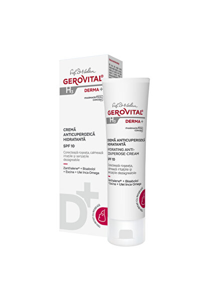 GEROVITAL Derma+ Moisturizing Anti-Cuperosis Cream SPF10, Facial Treatment, 50 ml