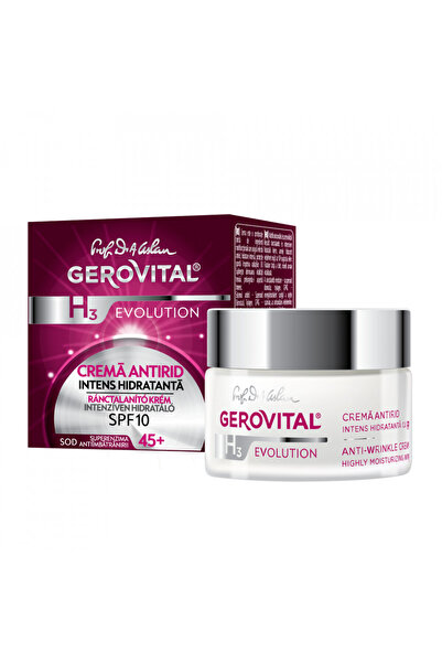 GEROVITAL Cremă antirid intens hidratantă 45+ SPF10 H3 Evolution, Cremă de față, 50 ml