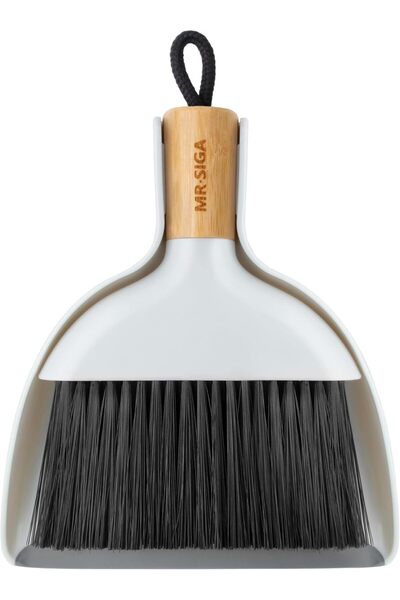 MR.SIGA مجموعة مجرفة وفرشاة صغيرة — مجموعة فرشاة تنظيف محمولة ومجرفة مع مقبض ...