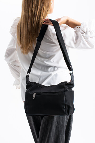 Sanmorris 1434 Multi-Compartment Faux Leather Shoulder Bag with Adjustable Crossbody Strap