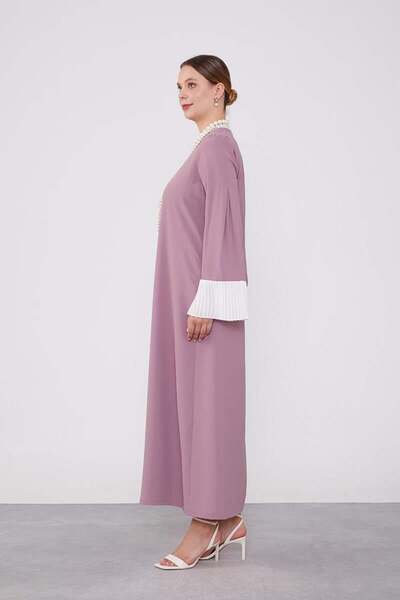 Levidor Φόρεμα από σιφόν με πλισέ σε σκούρο λιλά