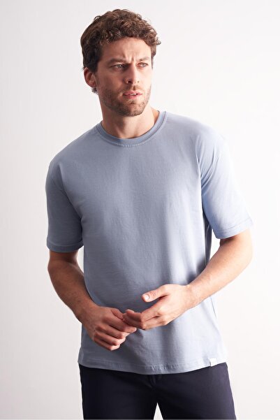 İmza Μπλουζάκι με κοντό μανίκι εφαρμοστό βαμβακερό βασικό μπλουζάκι 1011255106