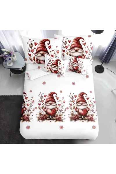 Truva Grup Finet Bed Linen Set "Velvet Christmas" – 6 Pieces, 180 x 200 cm, Finet Cotton