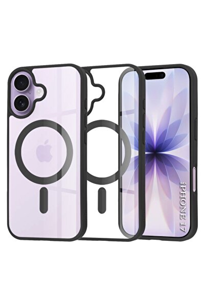 SKYDDAR INNOVATION Case compatible with iPhone 17, MagSafe Pro silicone, sticker set, Black