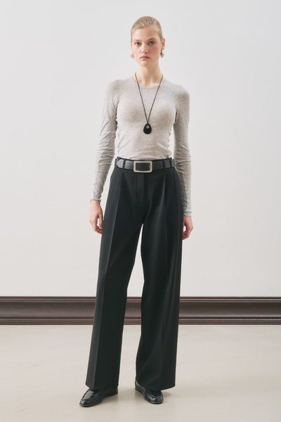 Manuka Dina Pile Detail Pants Black