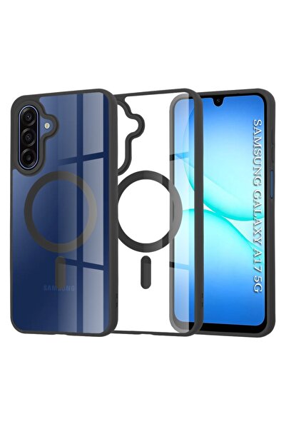 SKYDDAR INNOVATION Case compatible with Samsung Galaxy A17 5G / Galaxy A17 4G, MagSafe Pro silicone, sticker set, Black