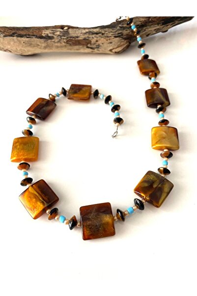 canan dizayn قلادة بتصميم خاص من الأكريليك على شكل خبز الباجيت الأصيل من بوهيم