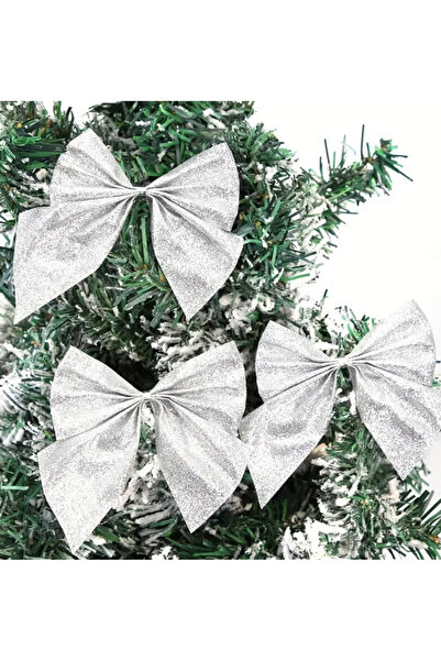 Çemrek Süs Parti Έτοιμο στολισμό με φιόγκο Στολίδι για χριστουγεννιάτικο δέντρο με φιόγκο Συσκευασία 6 τεμαχίων