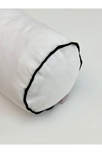 Galia Tasarım Lungo - White Black Striped Cylinder Sausage Roll Pillow