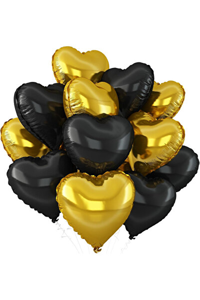 BALON DİYARI Kalp Folyo balon 8 adet hava ve helyum ile uyumlu 25cm